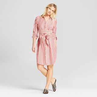 Who What Wear x Target + Long Sleeve Belted Shirtdress