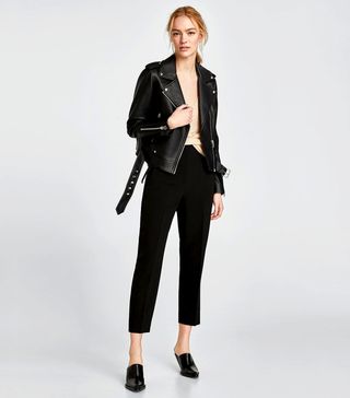 Zara + Faux Leather Biker Jacket