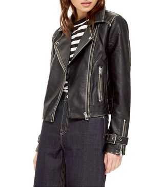 Topshop + Washed Wolf Zipper Moto Jacket