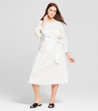 Who What Wear + Tie Sleeve Midi Dress