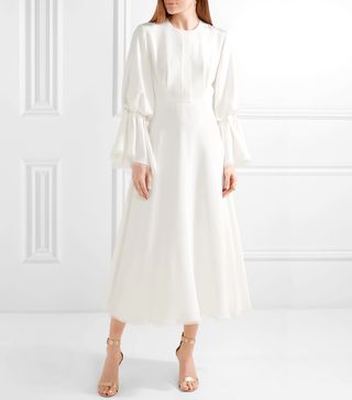 Roksanda + Ophelia Tulle-Trimmed Silk Gown