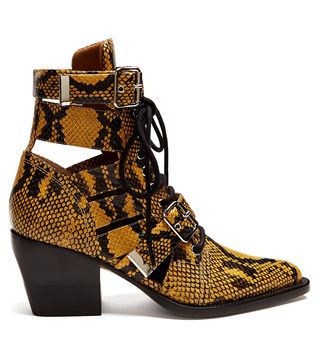 Chloé + Rylee Snake-Effect Ankle Boots