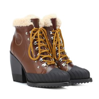 Chloé + Rylee Leather and Shearling Boots