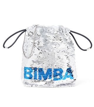 Bimba Y Lola + Silver Sequin Bucket Bag