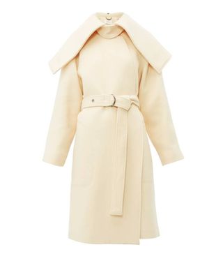 Chloé + Iconic Shawl-Lapel Belted Wool-Blend Coat