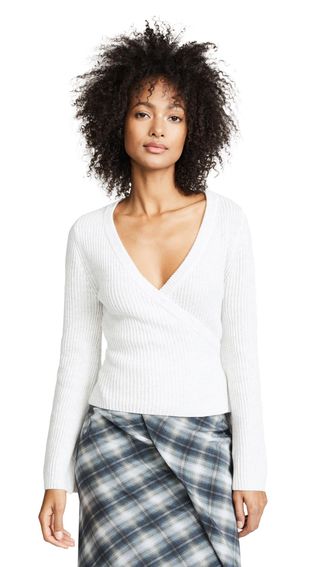 Cupcakes and Cashmere + Chavi Wrap Sweater