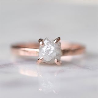 Point No Point Studio + 1.61 Carat Rough Diamond Engagement Ring in 14k Rose Gold