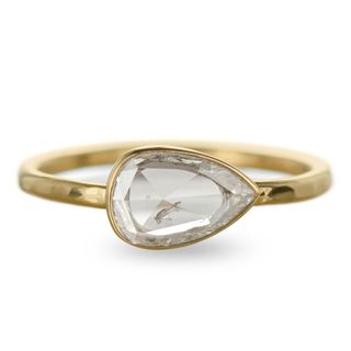 Point No Point Studio + Clear Rose Cut Diamond Ring in 14k Yellow Gold