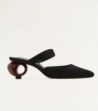 Mango + Geometric Heeled Leather Shoe