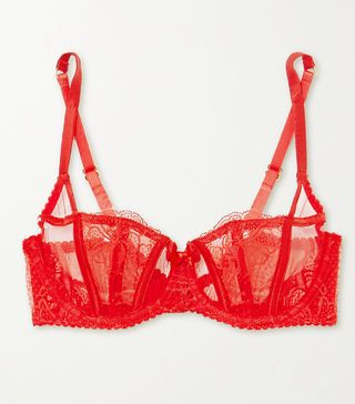 Agent Provocateur + Rozlyn Leavers Lace and Stretch-Tulle Underwired Bra