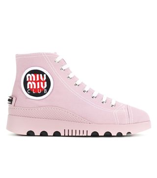 Miu Miu + High-Top Canvas Sneakers