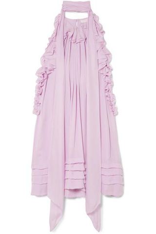 Chloé + Ruffled Silk-Charmeuse Mini Dress