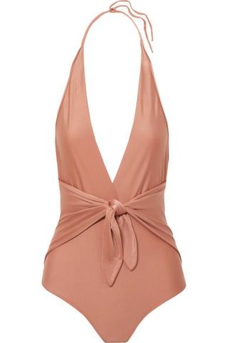 Adriana Degreas + Knotted Halterneck Swimsuit