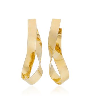 Jennifer Fisher + Medium Thick Script Gold-Plated Earrings
