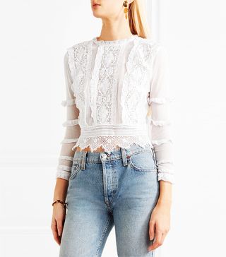 Place Nationale + Provence Crochet-Lace and Mesh Top