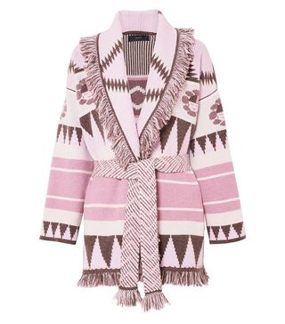 Alanui + Fringed Jacquard-Knit Cashmere Cardigan