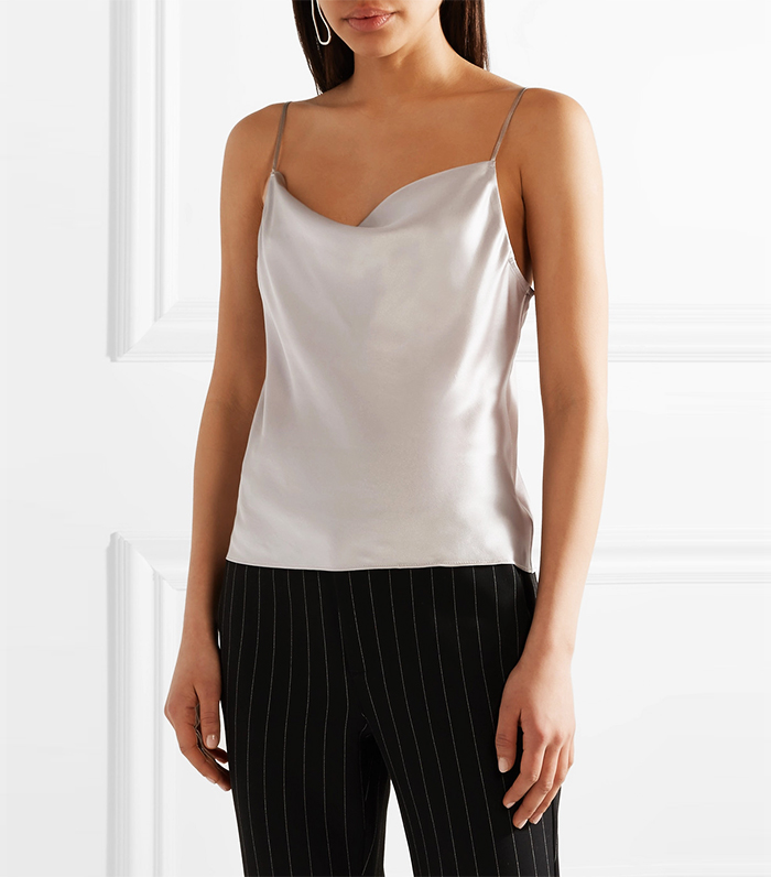 Fleur du Mal + Draped Silk-Charmeuse Camisole
