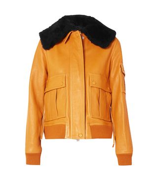 Victoria by Victoria Beckham + Shearling-Trimmed Leather Jacket