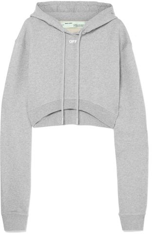Off-White + Cropped Hooded Top