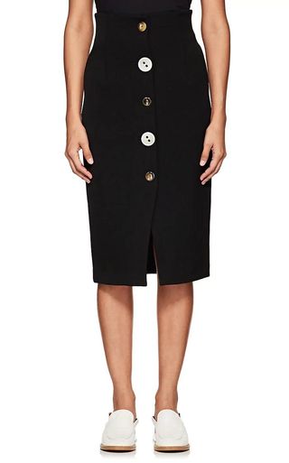 Ji Oh + Women's Wool Button-Front Pencil Skirt