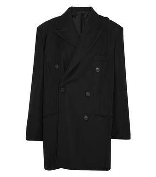 Balenciaga + Double-Breasted Grain de Poudre Wool Jacket
