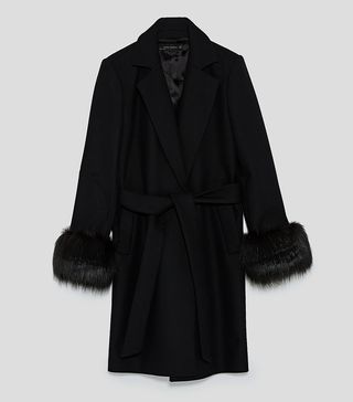 Zara + Coat With Textured Cuffs