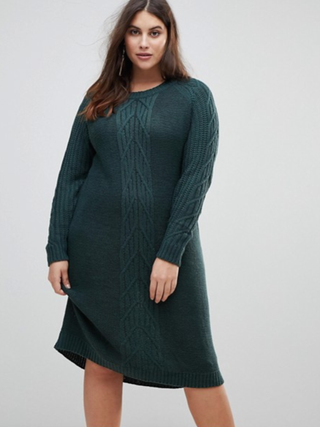 Junarose + Cable Knit Sweater Dress