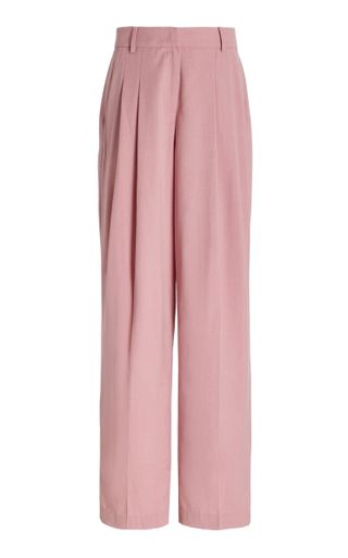 The Frankie Shop + Gelso Pleated Suiting Wide-Leg Trousers