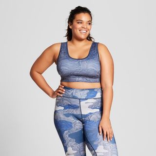 JoyLab + Performance Grisalle Swirl Print Scoop Back Sports Bra