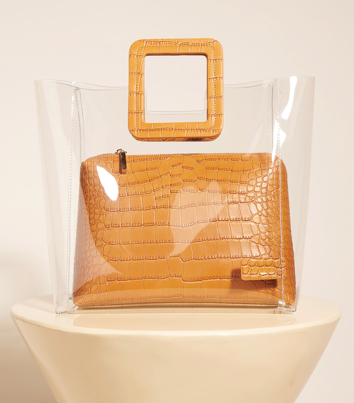 Staud + Shirley Bag Clear/Tan