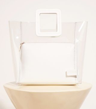 Staud + Shirley Bag in Clear/White