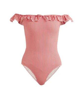 Solid & Striped + The Amelia Off-the-Shoulder Swimsuit