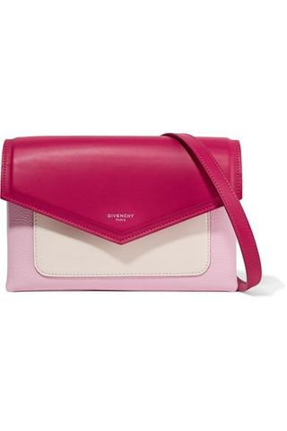 Givenchy + Duetto Color-block Leather Shoulder Bag