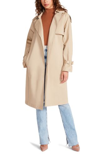 Steve Madden + Cotton Twill Trench Coat