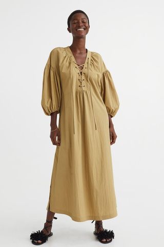 H&M + Crepe Lacing-Detail Dress