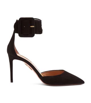 Aquazzura + Casablanca Multi-Strap Suede Pumps