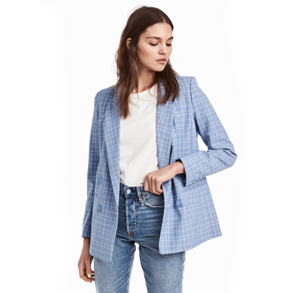 H and m checked on sale blazer