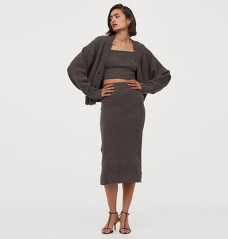 H&M + Fine-Knit Pencil Skirt