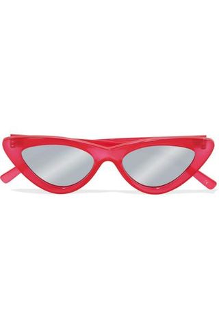 Le Specs + Adam Selman The Last Lolita Cat-eye Acetate Mirrored Sunglasses