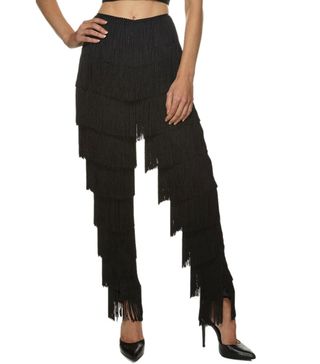 Norma Kamali + Black Fringe Trousers