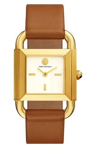 Tory Burch + Phipps Leather Strap Watch