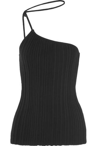 Jacquemus + Pinhao One-shoulder Ribbed Cotton-blend Top