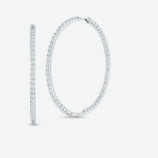 Roberto Coin + XX Large Inside Out Diamond Hoop Earrings