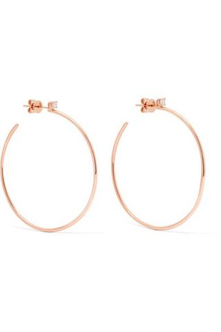 Anita Ko + 18-Karat Rose Gold Diamond Hoop Earrings