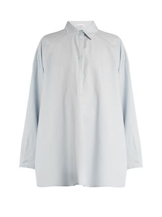 Raey + Split-Side Cotton and Silk-Blend Shirt