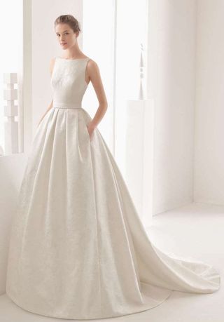 Rosa Clara Couture + Nazar Floral Brocade Sleeveless Gown