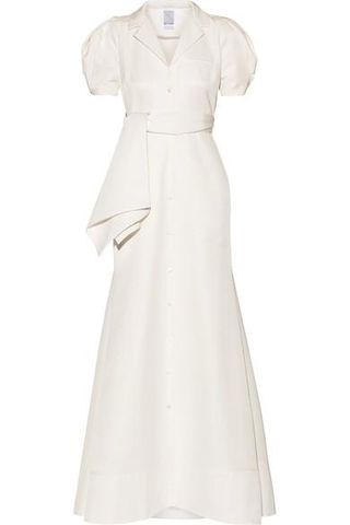 Rosie Assoulin + Belted Cotton-blend Faille Gown