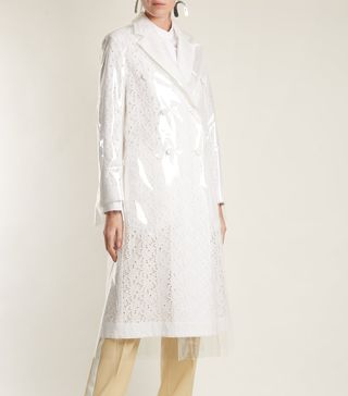 Calvin Klein 205W39NYC + Coated-Overlay Broderie-Anglaise Coat