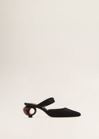 Mango + Geometric Heeled Leather Shoe
