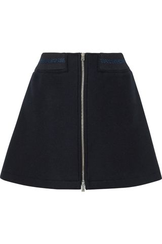 A.P.C. + Charlotte Metallic-Trimmed Wool-Blend Mini Skirt